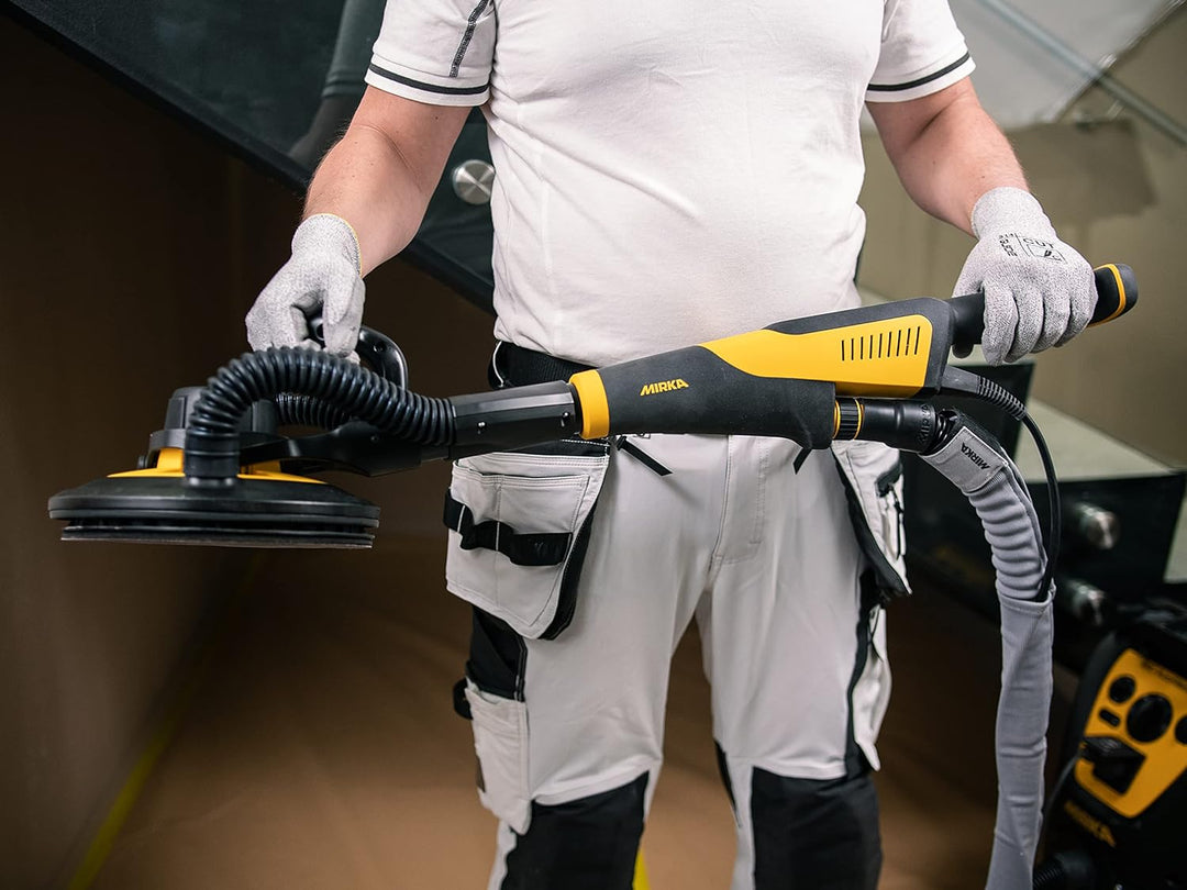 Mirka LEROS-S Exzenterschleifer, Wand- und Deckenschleifer mit 140° Schleifkopf-Flexibilität (Ø 225