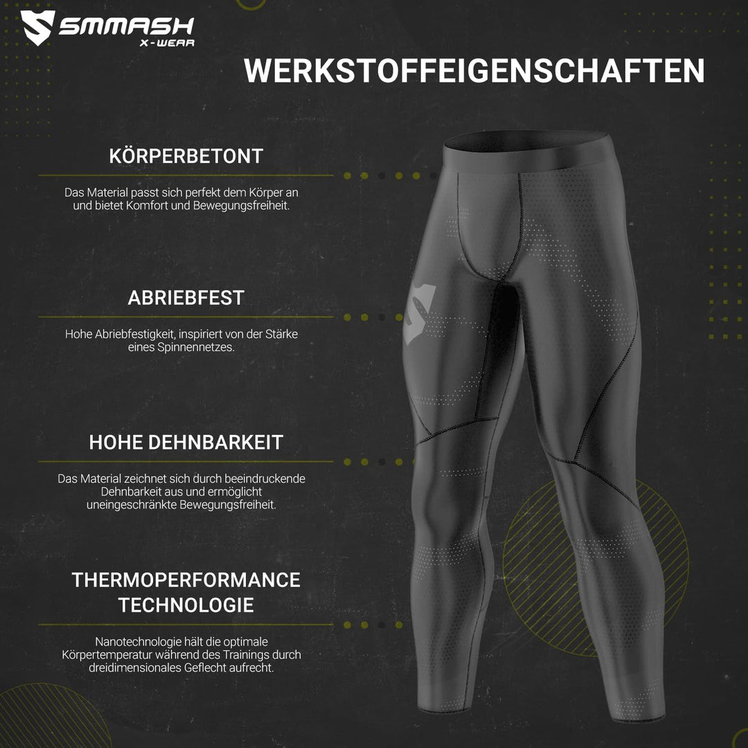 SMMASH Leggings Herren Jogginghose Sport-Leggings Lang XS Cell, XS Cell
