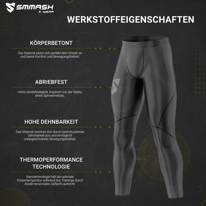 SMMASH Leggings Herren Jogginghose Sport-Leggings Lang XS Cell, XS Cell