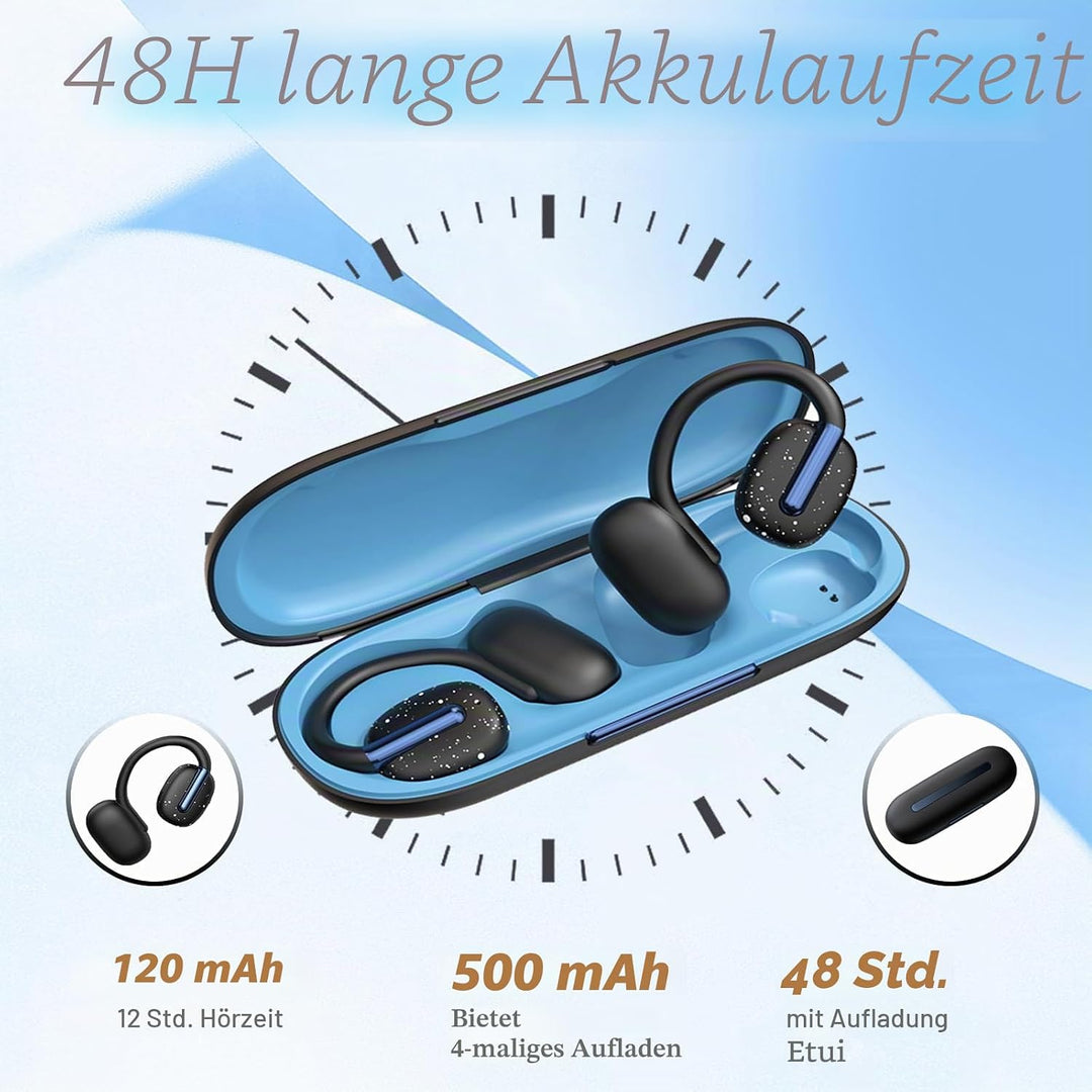 Open Ear Kopfhörer Bluetooth kabellos drahtlos Ohrclip-Bluetooth-Headset Luftleitung Bone Conduction