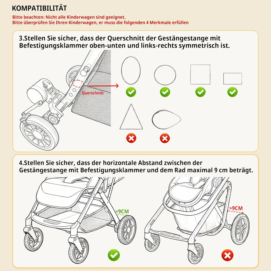 Kinderwagenschaukler, Unterstütztes Schaukeln des Kinderwagens, Baby Schlafhilfe, Sanftes Schaukeln,