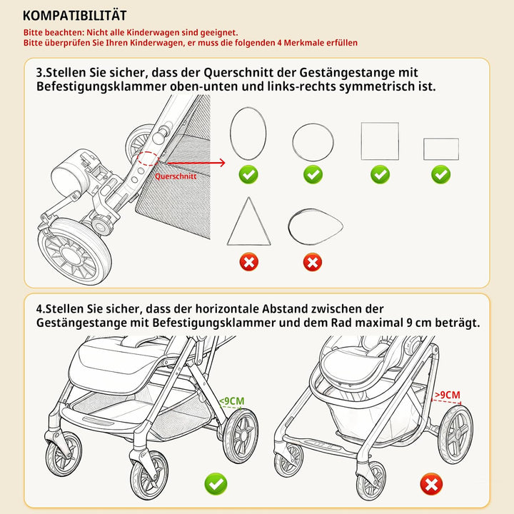 Kinderwagenschaukler, Unterstütztes Schaukeln des Kinderwagens, Baby Schlafhilfe, Sanftes Schaukeln,