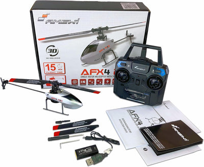 Amewi 25329 AFX4 R3D Single-Rotor Helikopter 4-Kanal 6G inkl. 3D-Rollfunktion, Autostart & Autolandi