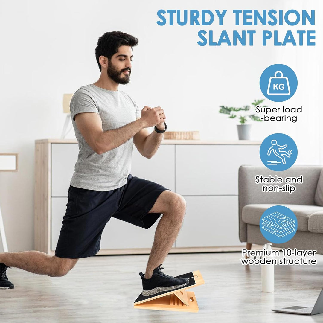 Verstellbares Holz-Schrägbrett für Dehnübungen,Leicht &amp; Tragbar für Home-Office-Fitness