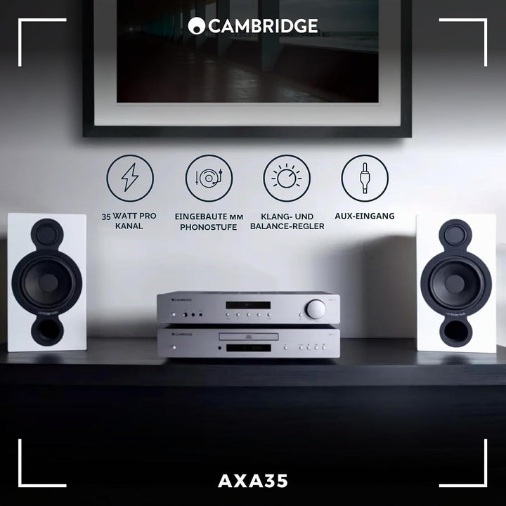 Cambridge Audio AXA35 Audio-Verstärker, 35 W, 0,01%, 82 dB, 47000 Ω, 5–50000 Hz, Klemmanschlüsse