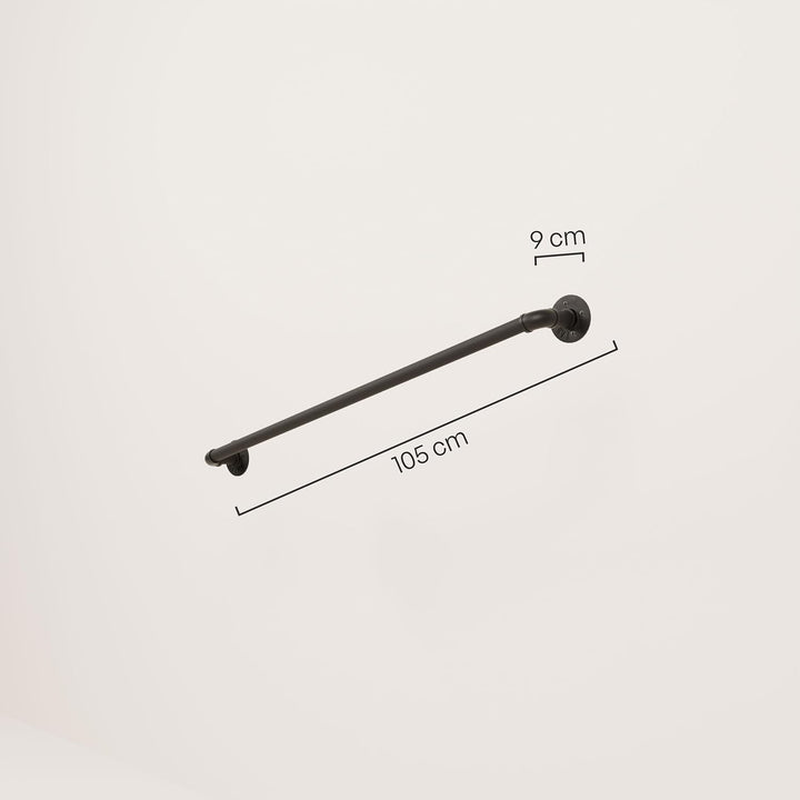Pamo Handlauf für Treppen | 36-392 cm | Handlauf schwarz aus stabilen Rohren im industrial Loft Desi