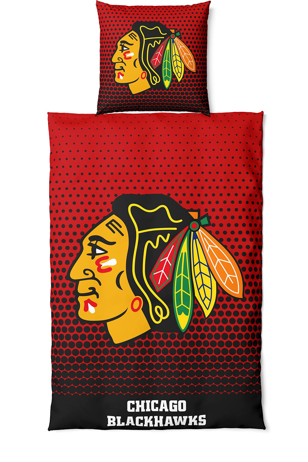 NHL Bettwäsche Set Chicago Blackhawks Eishockey Bedding Set Bettbezug 200x135cm