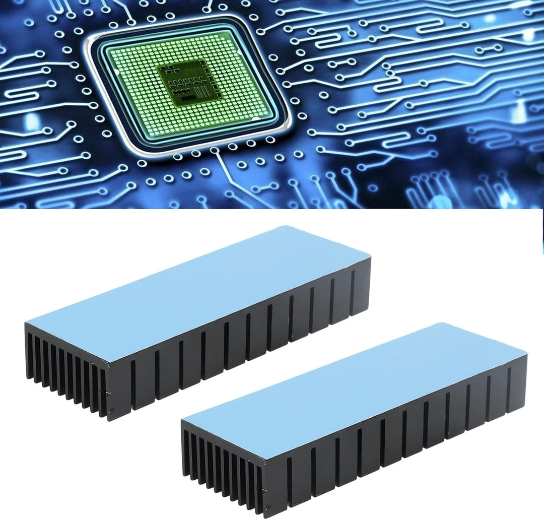 lyrlody 2 Stück Schlitzkühlkörper, Aluminium Kühlkörper PC Kühlrippen Kühler-Set Heatsink Eloxierte