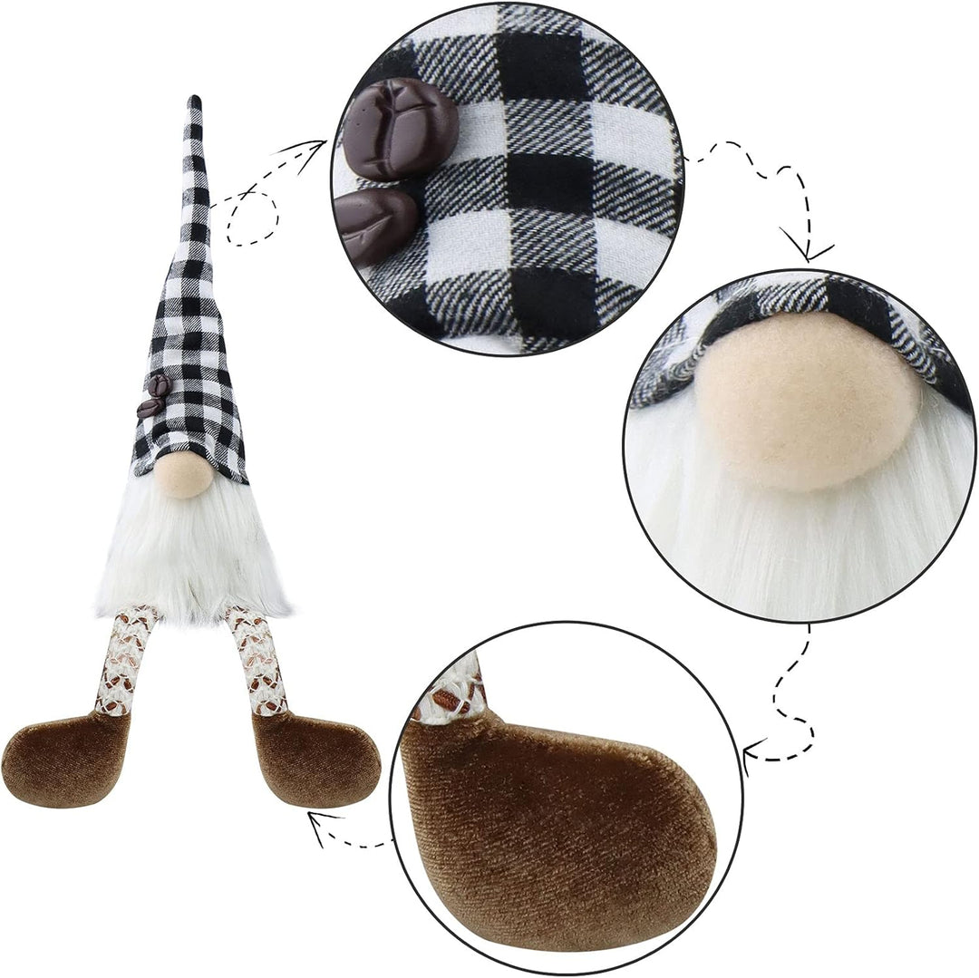 Gehydy 2er Set Kaffee WichtelWeihnachten Weihnachtsdeko Weihnachtswichtel Deko Zubehör für Home Küch