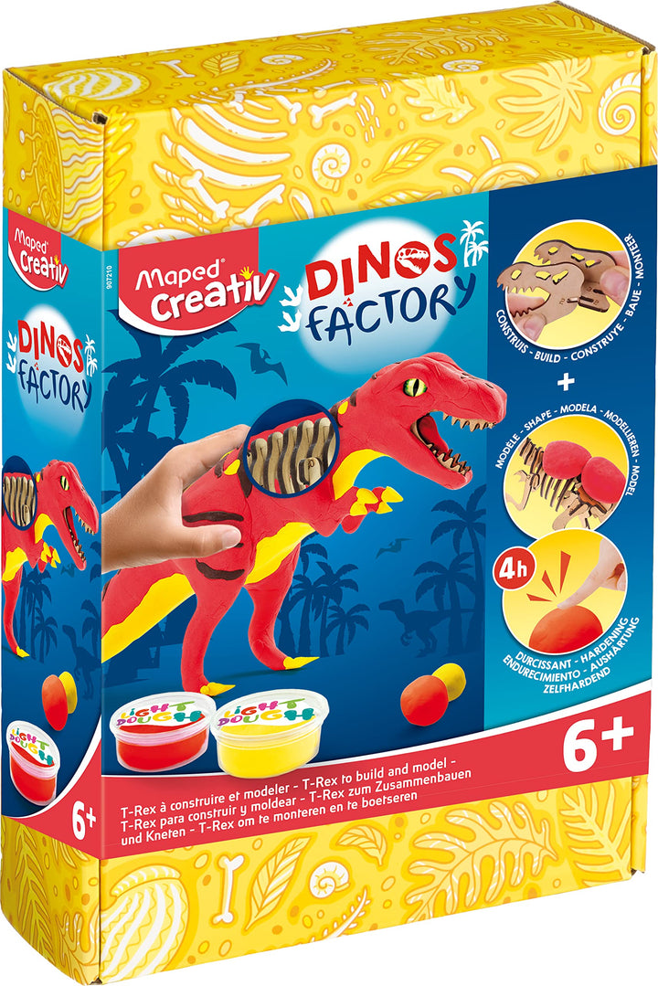 Maped Creativ – Dinos Factory T-Rex – Holzskelett zum Zusammenbauen – Dinosaurier-Figur zum Modellie