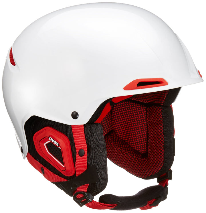 uvex Unisex-Erwachsene JAKK+ Skihelm, White-Red, 52-55 cm