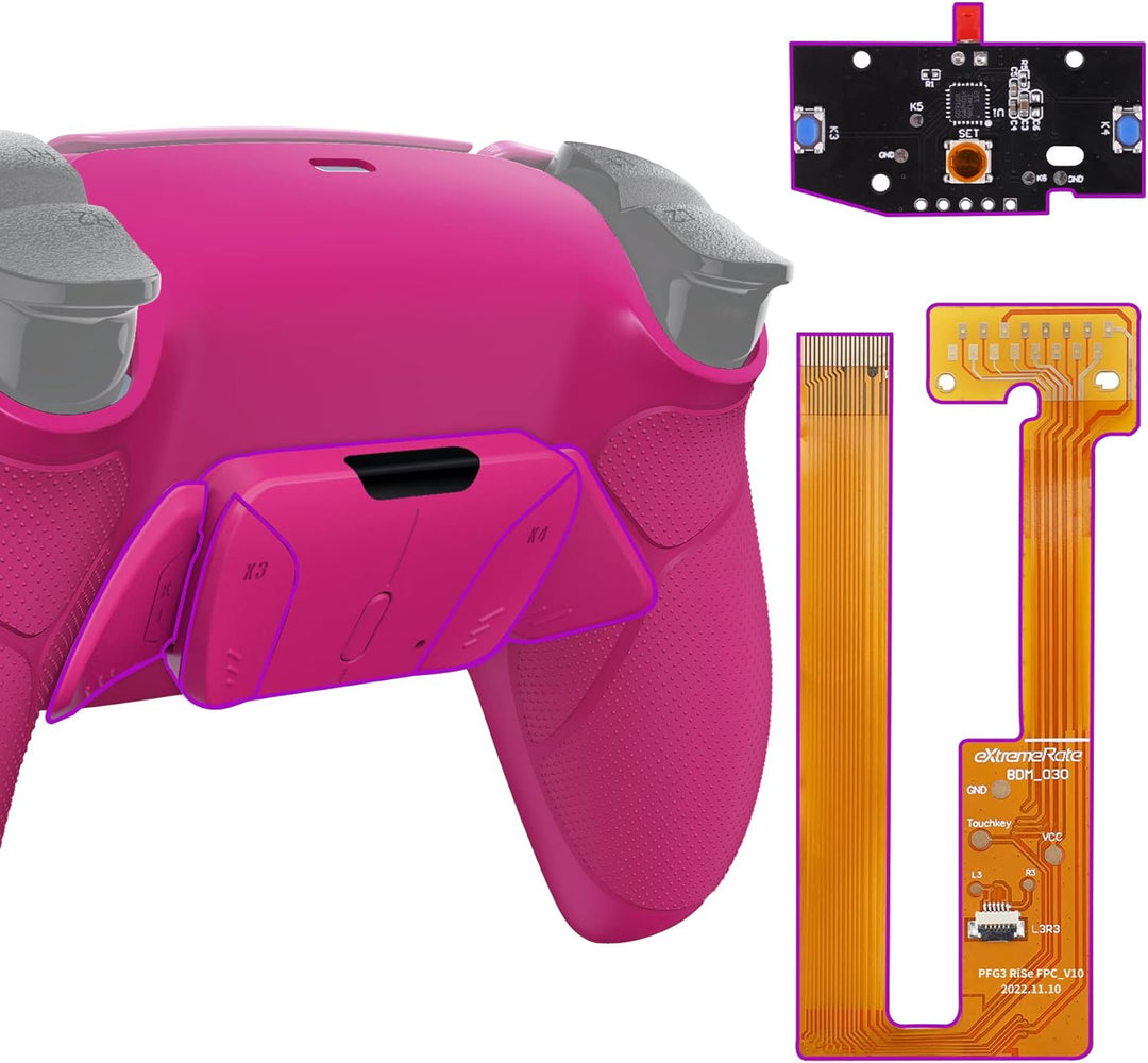 eXtremeRate Programmierbar RISE4 Remap Kit für ps5 Controller BDM-030/040,Remap Board&Rückplate Gehä