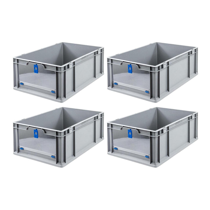 SuperSparSet 4x Eurobox NextGen Insight Cover | HxBxT 22x40x60 | 44 Liter | Hoch/Blau | Eurobehälter