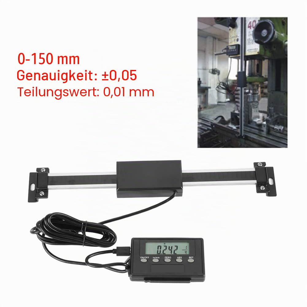 Digitalanzeige Kit, 0-150 mm Digitalanzeige Linearmassstab, Digitalfern Linearmassstab aus Aluminium