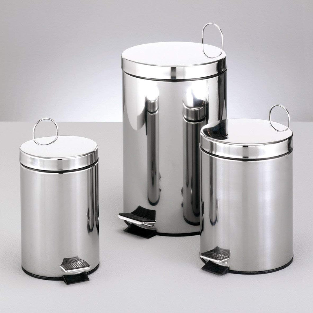 Zeller Treteimer, 12 ltr., ca. 27 x 27 x 40 cm, Edelstahl 12 L silber, 12 L silber