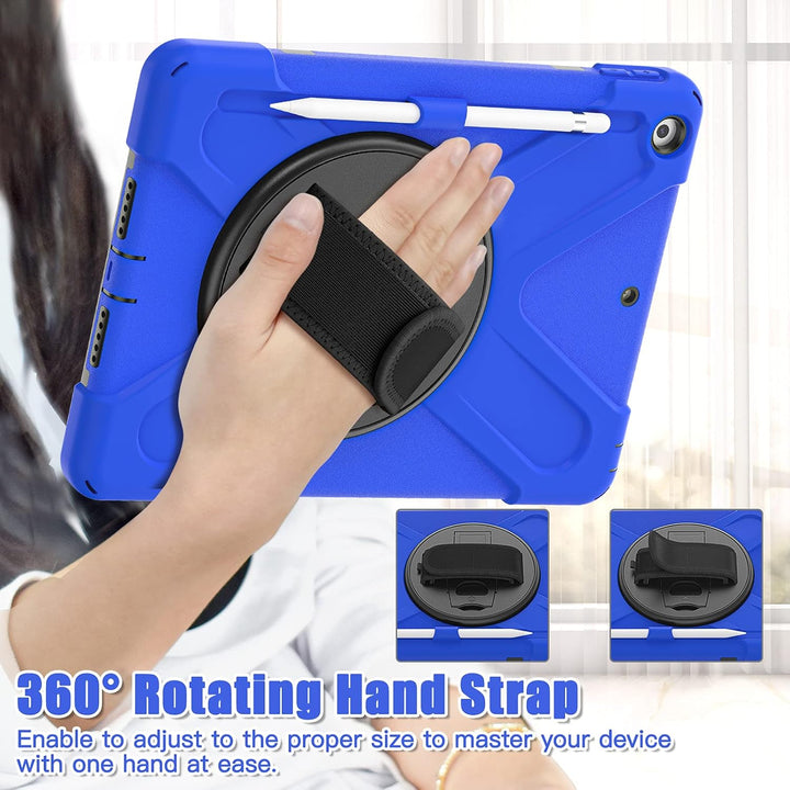 UFinetech iPad 9 Generation Hülle, iPad 10.2 2019 Hülle, iPad Case 7./8., 360 Drehbarer Ständer Hand