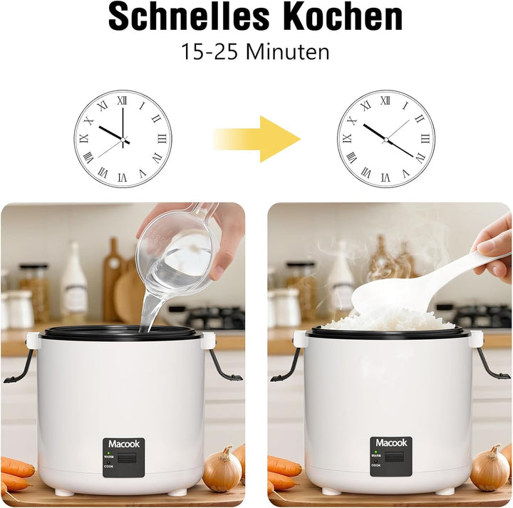 Macook Mini Reiskocher Rice Cooker für 1-2 Personen (1.5 Tassen, 0,3 Liter),Reiskocher Klein Einfach