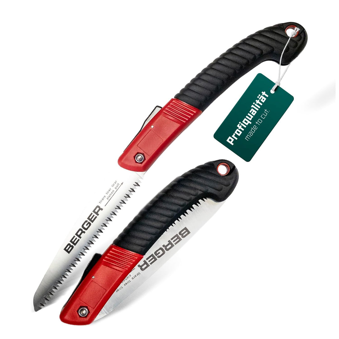 Berger Klappsäge 64650 aus Kohlenstoffstahl mit austauschbarem Sägeblatt, Länge: 18 cm Klappsäge 180