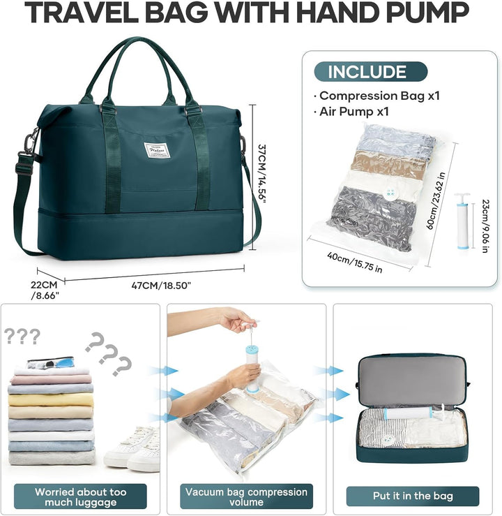 Vakuum Reisetasche Damen Handgepäck Tasche Sporttasche Weekender Bag Schwimmtasche Wasserdicht Trave