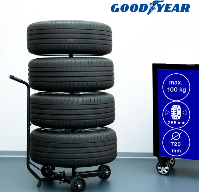 Goodyear Felgenbaumwagen für 4 Reifen, platzsparende und kontaktlose Aufbewahrung, mit Schutzhülle,