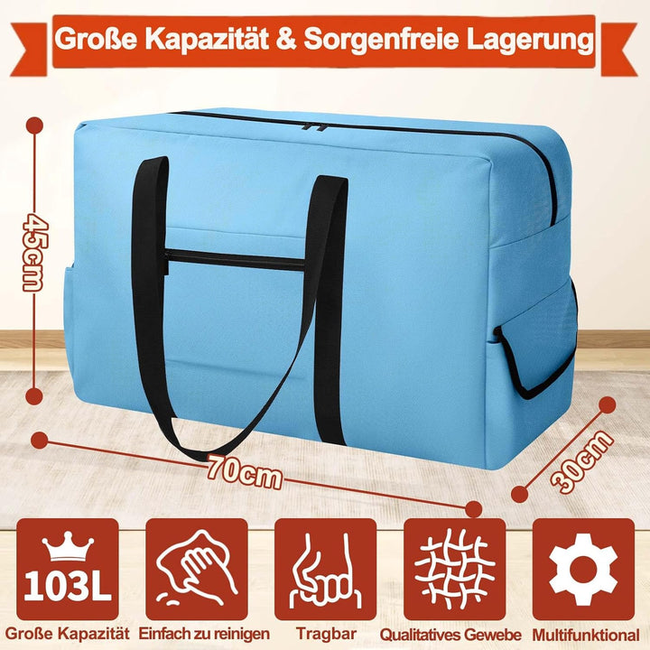 Extra Grosse Reisetasche, Wasserdicht Transporttasche, Heavy Duty Tragetasche mit verstärkten Griffe