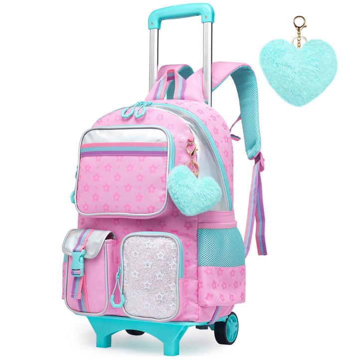 HTgroce Kinder Trolley Rucksack Schultasche Schulranzen Mädchen schultrolleys Schulrucksack Kinderko