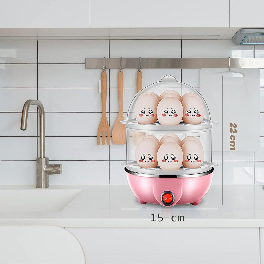 Irishom Double-Layer-Eierkocher 14 Eier Kapazität Hart gekochter Eierkocher Elektrischer Anti-Trocke
