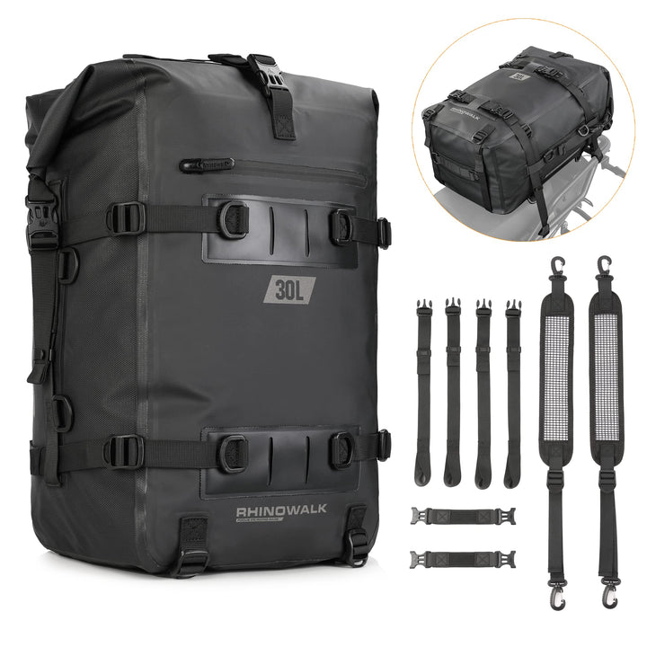 Rhinowalk Motorrad Sitztasche 8/15/30L Wasserdicht Motorradtasche Satteltaschen Gepäckträgertaschen