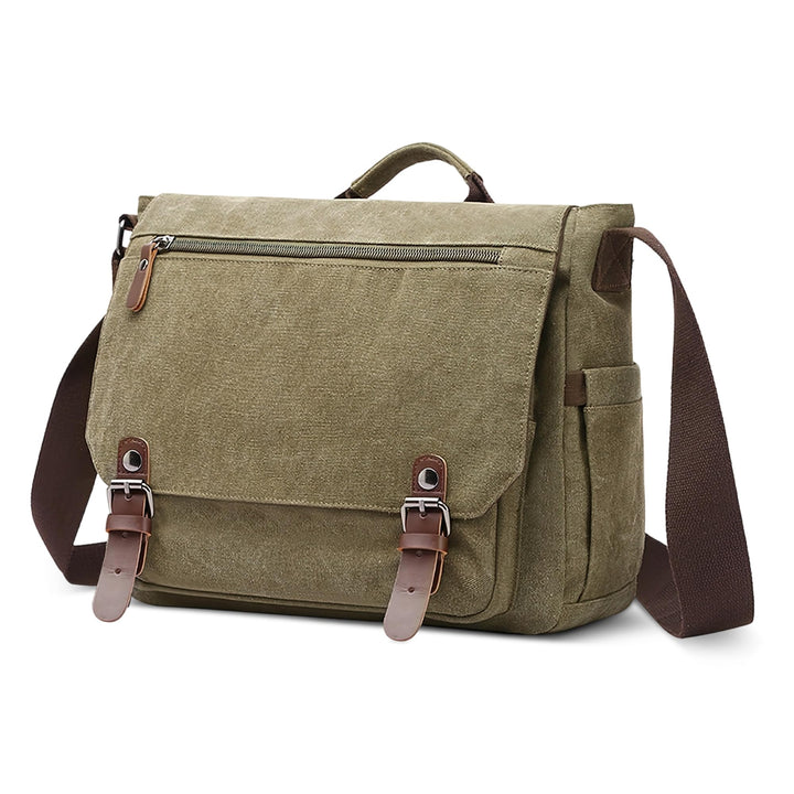 Herren Umhängetasche Gross Messenger Bag 14 zoll Laptoptasche für Herren mit Griff Vintage Schultert