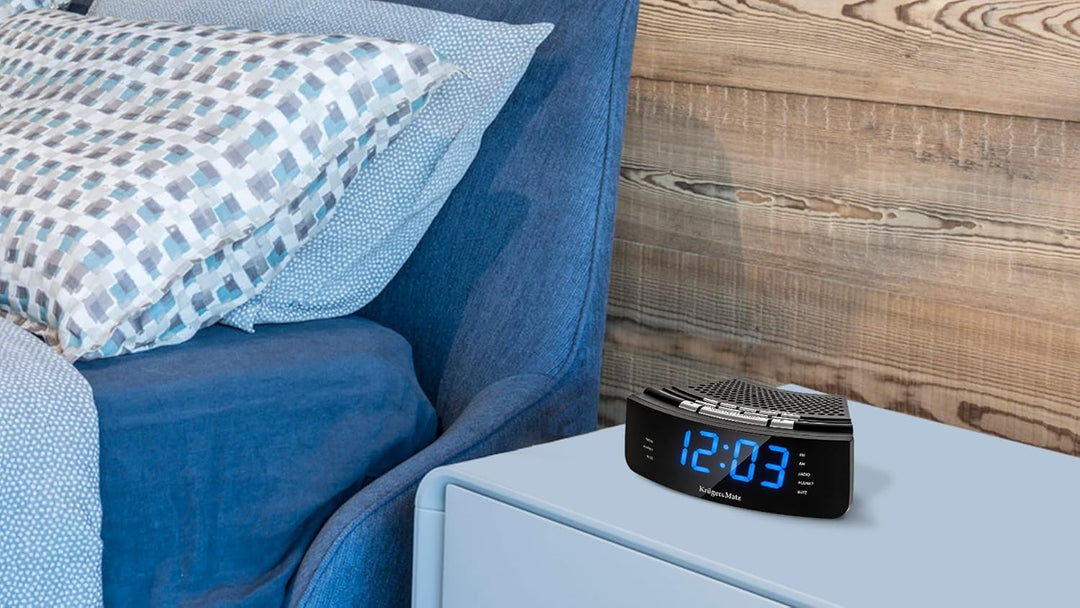 Krüger&Matz KM0813 Radiowecker Uhrenradio Wecker Uhr LED Display UKW FM AM Helligkeitsregler Snooze,
