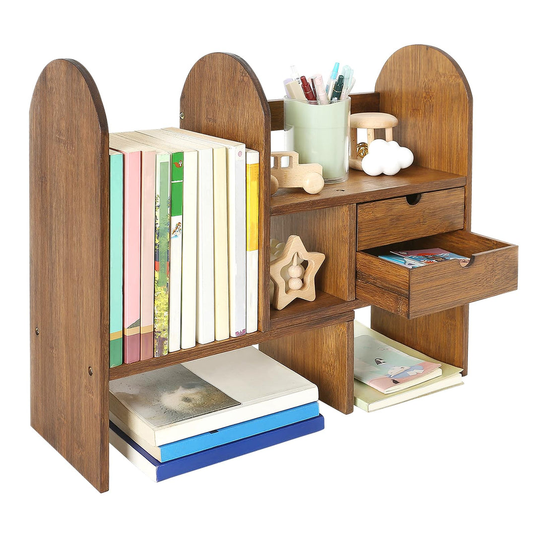 GUUSII HOME Desktop Bücherregal Tischregal für Büro Schreibtisch Regal Organizer Einstellbar mit Sch