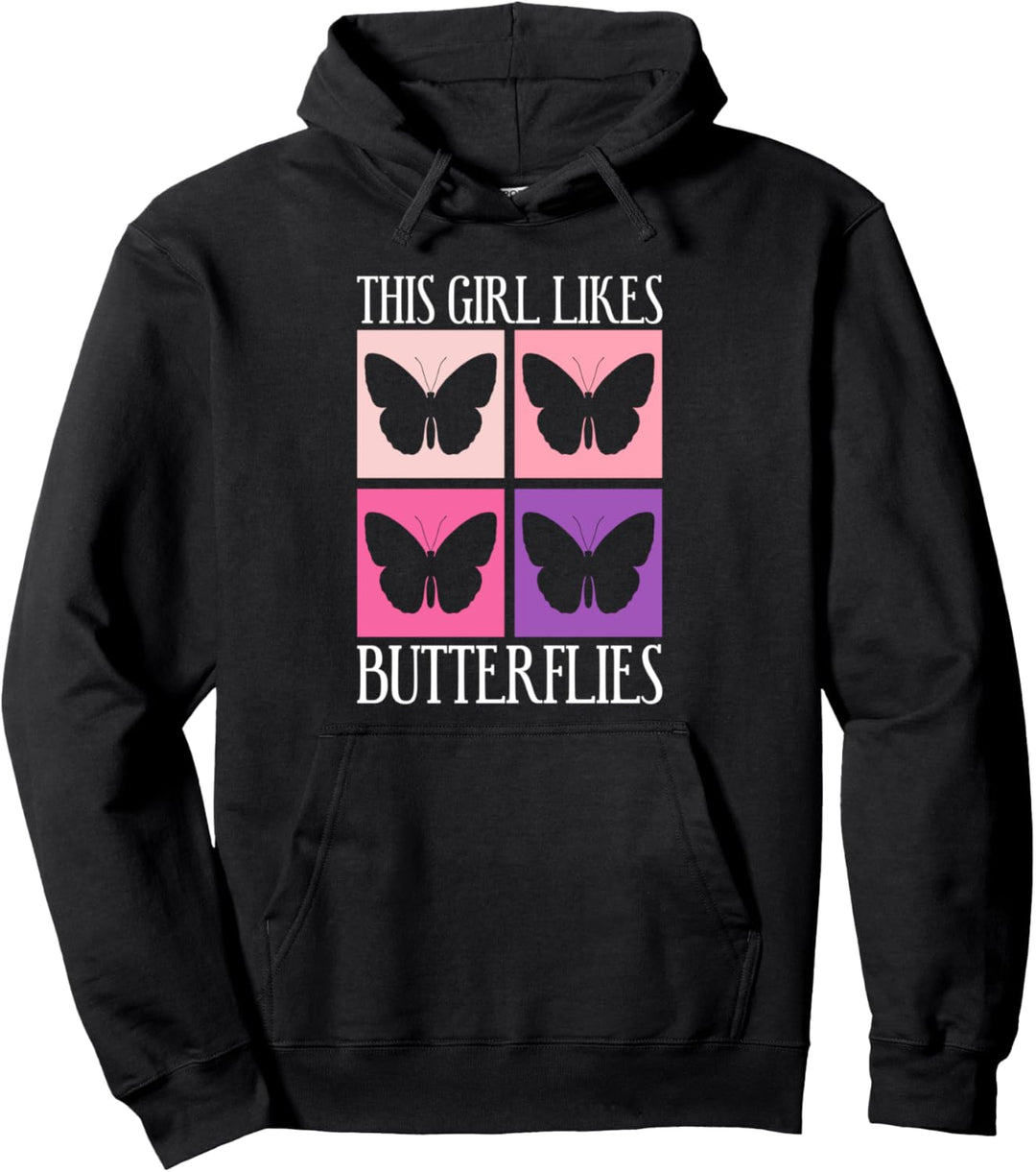 Mädchen mag Schmetterling niedliche Insekten Wildtiere Natur Tiere Pullover Hoodie