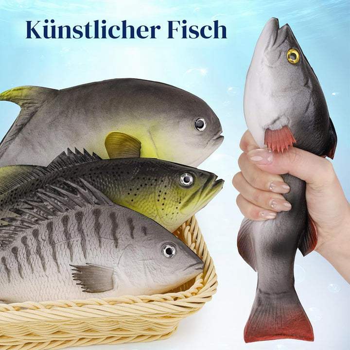 4 Stück Künstliche Fisch Deko Realistische Kunststoff Fische Dekoration Lebensmittel Aquarium Küche