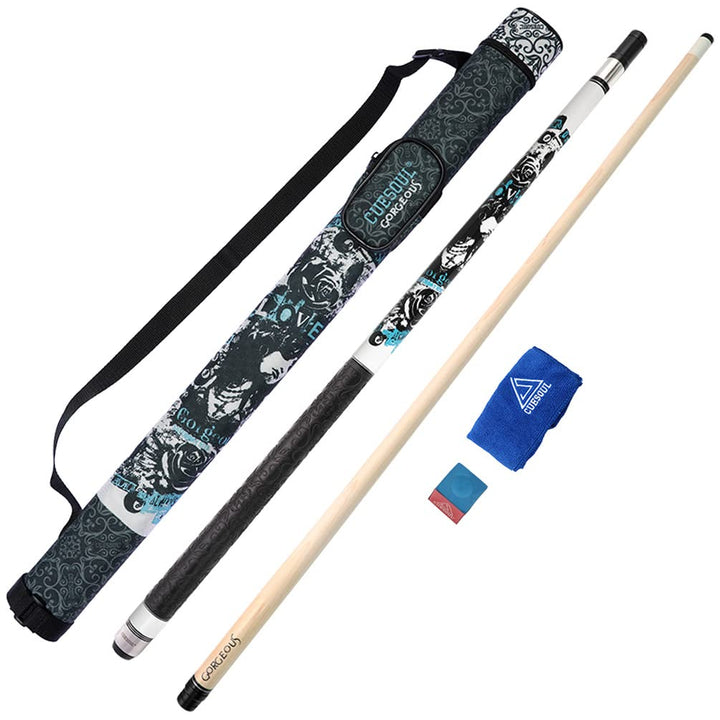 CUESOUL Gorgeous 58inches 19oz Pool Quee Stick, 13mm Spitze Weiss, Weiß