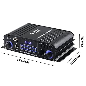 4 Kanal Mini Verstärker, 1200 W HiFi-Verstärker, Bluetooth 5.0-Stereoverstärker, UKW-Radio, tragbare