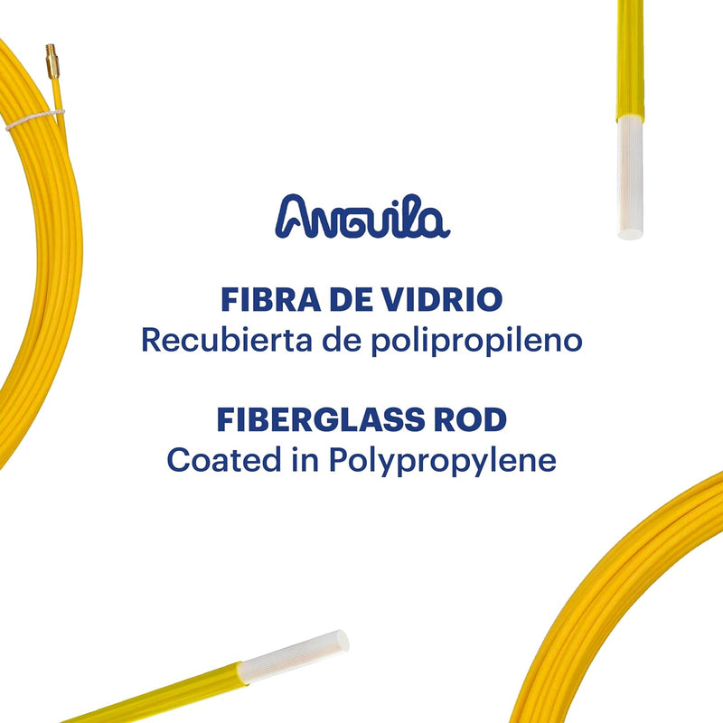Anguila| Guía Pasacables | Fibra de Vidrio Reforzada + Propileno | Terminales Intercambiables | Colo
