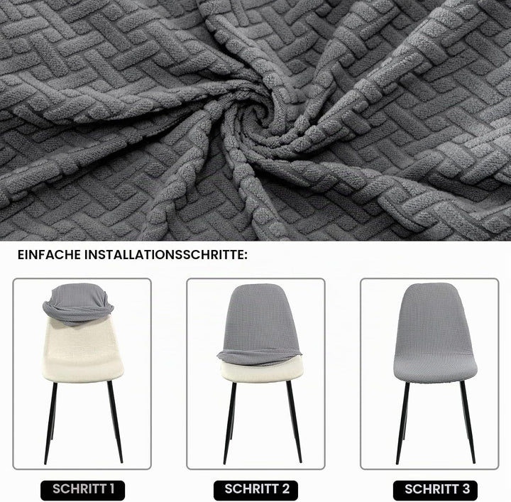 Stuhlhussen 4er Esszimmer Strech Stuhlhussen für Esszimmerstühle Universal Waschbar Bezug Stuhlhusse