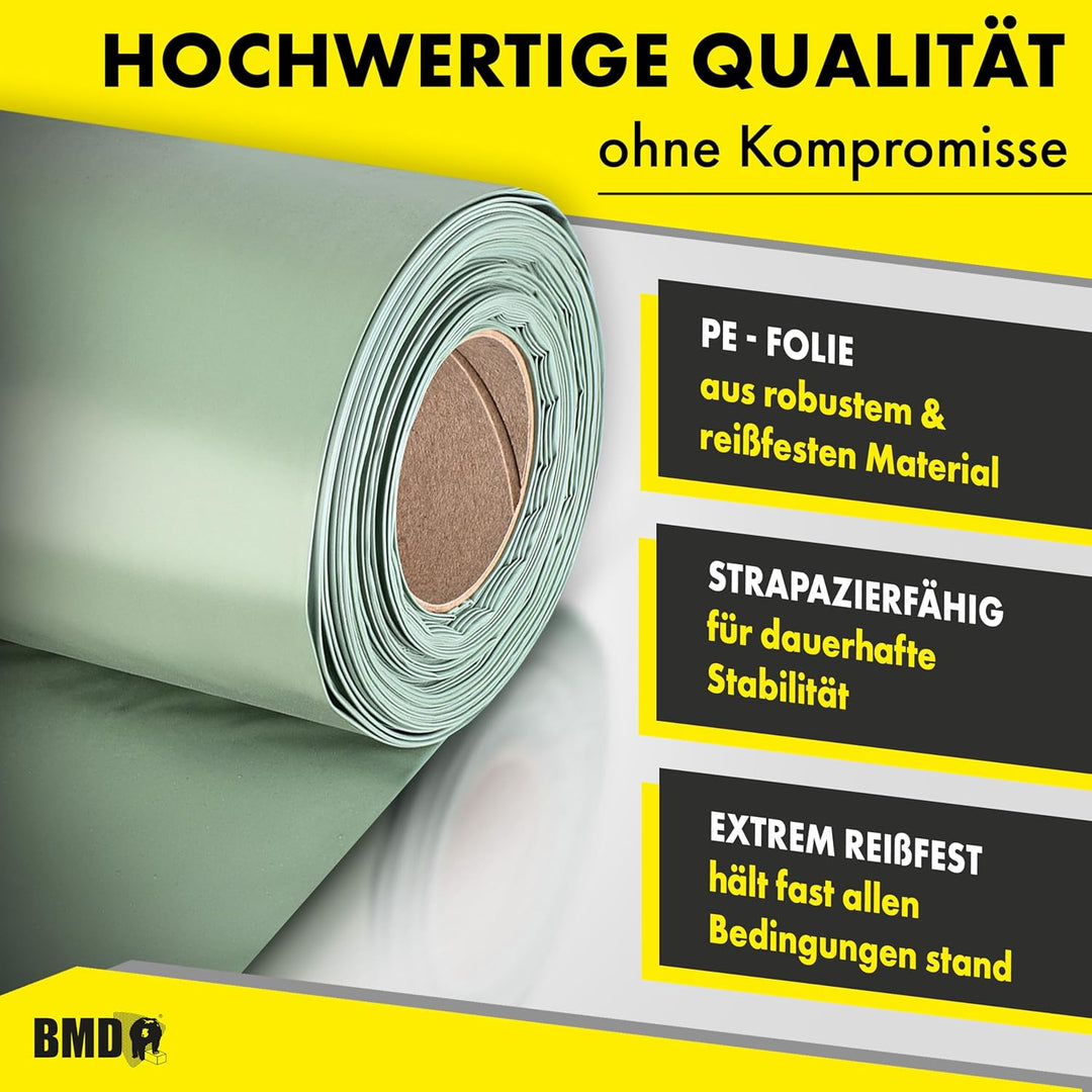 BMD Baufolie Typ 200 transluzent 4mx25m (100m²) Schutzfolie Bauplane Abdeckfolie Estrichfolie …… TYP