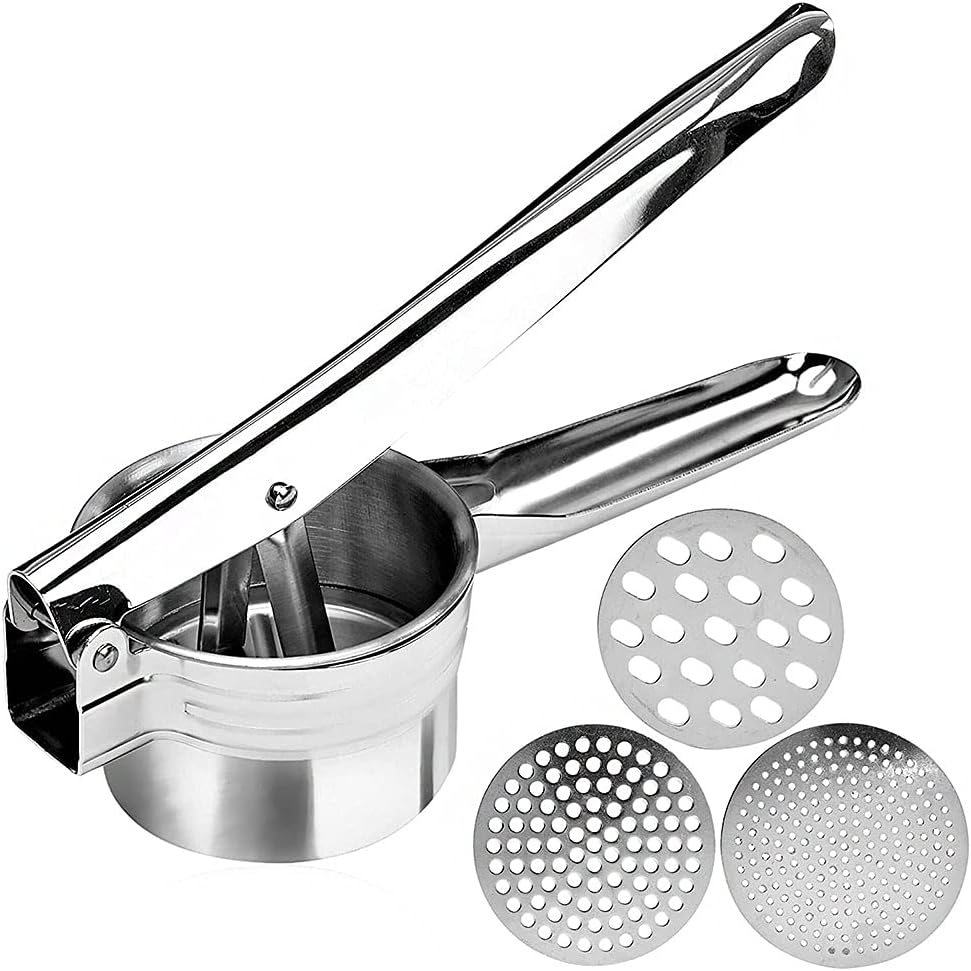 ANCLLO Kartoffelpresse Edelstahl Rostfrei, Professionell Spätzlepresse, Kartoffelstampfer für Babyna