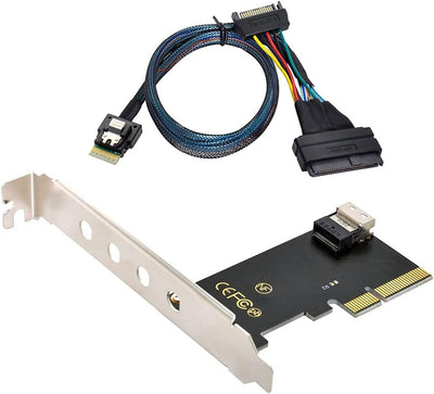 Xiwai PCI-E 3.0 4.0 auf SFF-8654 Slimline SAS-Kartenadapter und U.2 U2 SFF-8639 NVME PCIe SSD-Kabel