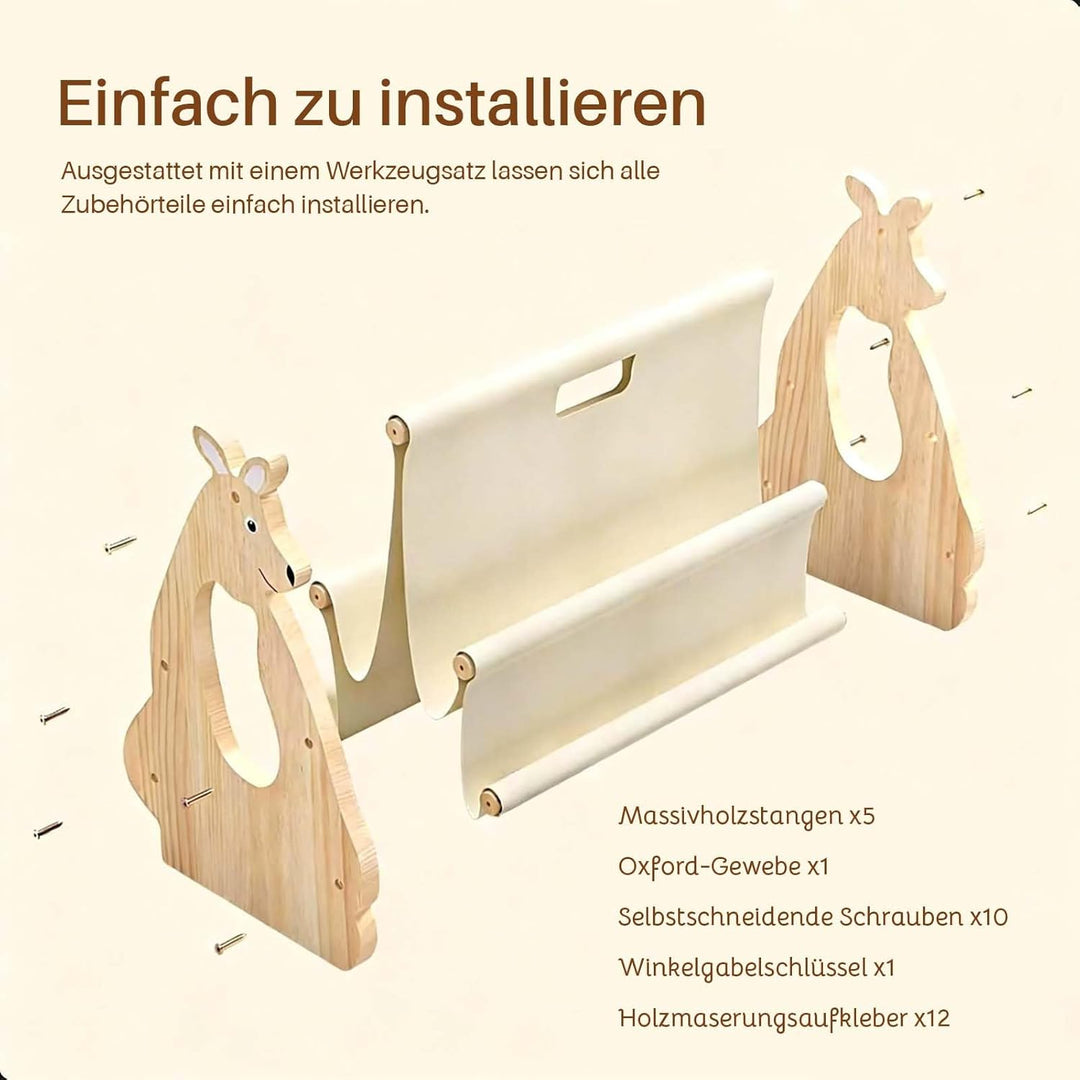 Kinder Bücherregal aus Holz,Geräumiges Bücherregal fürs Kinderzimmer Kinderregal für Bücher Spielzeu