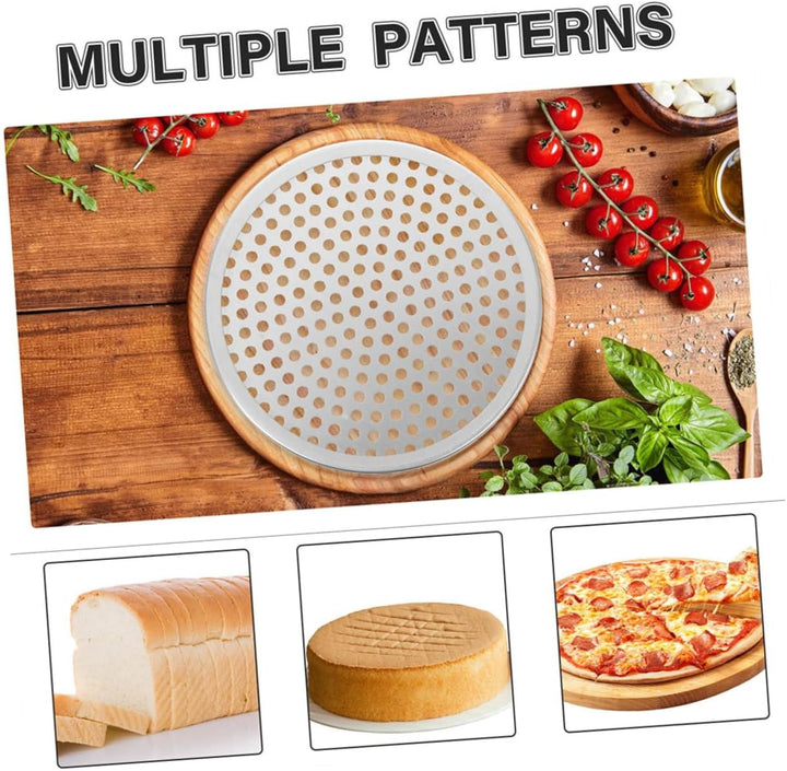 Cabilock Perforiertes Pizzablech aus Aluminiumlegierung Silber Rund mit Löchern Leicht zu Reinigen e