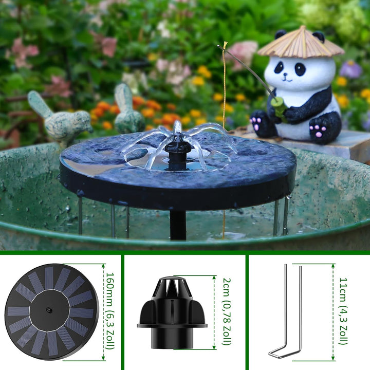 AISITIN Solarbrunnen für Draussen Verbesserter, Solar Springbrunnen für Aussen mit Rutschfestem Meta