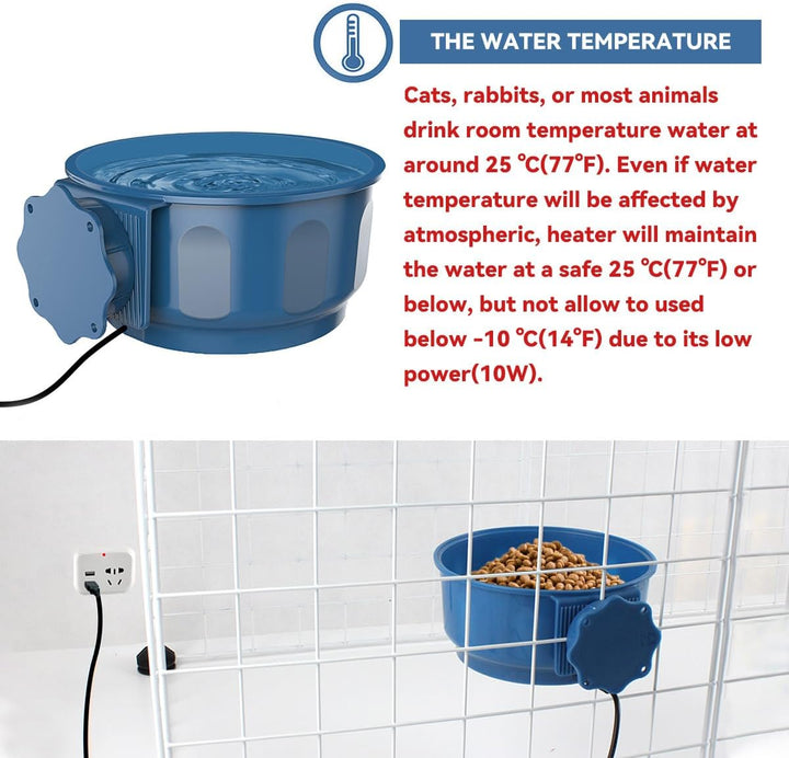 Enjoying Beheizter Wassernapf für Katzen und Hunde, elektrischer Wassernapf für den Innenbereich, fü