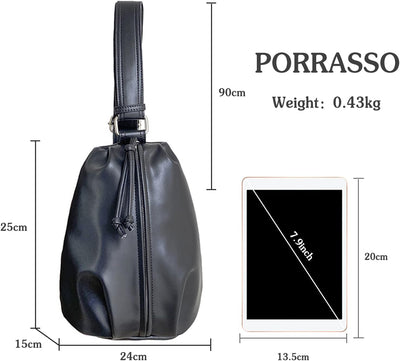 PORRASSO Damen Brusttasche Mode Sling Bag Mädchen Wasserdicht Schultertasche PU Leder Umhängetasche