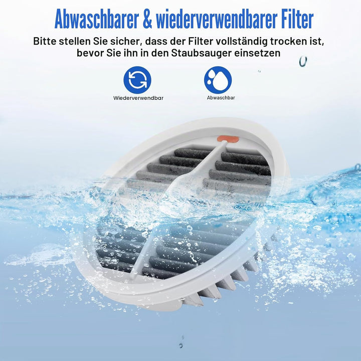 6er-Pack waschbare HEPA-Filter für Xiaomi Roidmi X20 / X30 / X30 / S2 / F8 Storm Pro kabelloser Stau