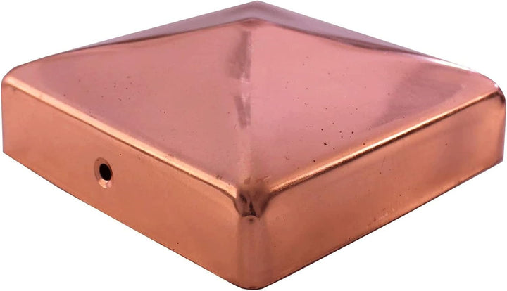 25x Pfostenkappe Kupfer Pyramide/Kugel (71 x 71 mm Pyramide), 71 x 71 mm Pyramide