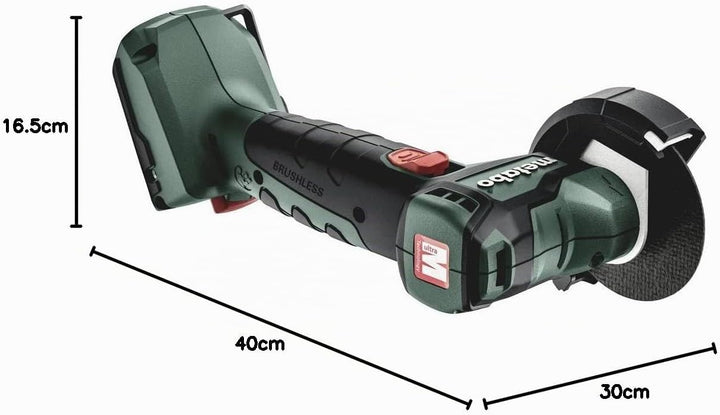 Metabo Akku Winkelschleifer Powermaxx CC 12 BL (ohne Akku, Schleifscheiben-ø 76 mm, mit Schleifschei