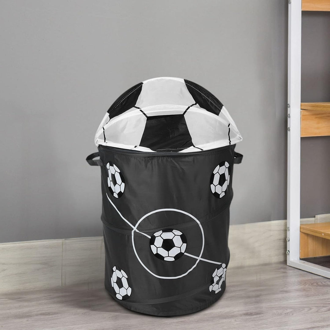 Fussball Faltbarer Wäschekorb, Polyester Tuch Lagerung für Spielzeug und Kleidung