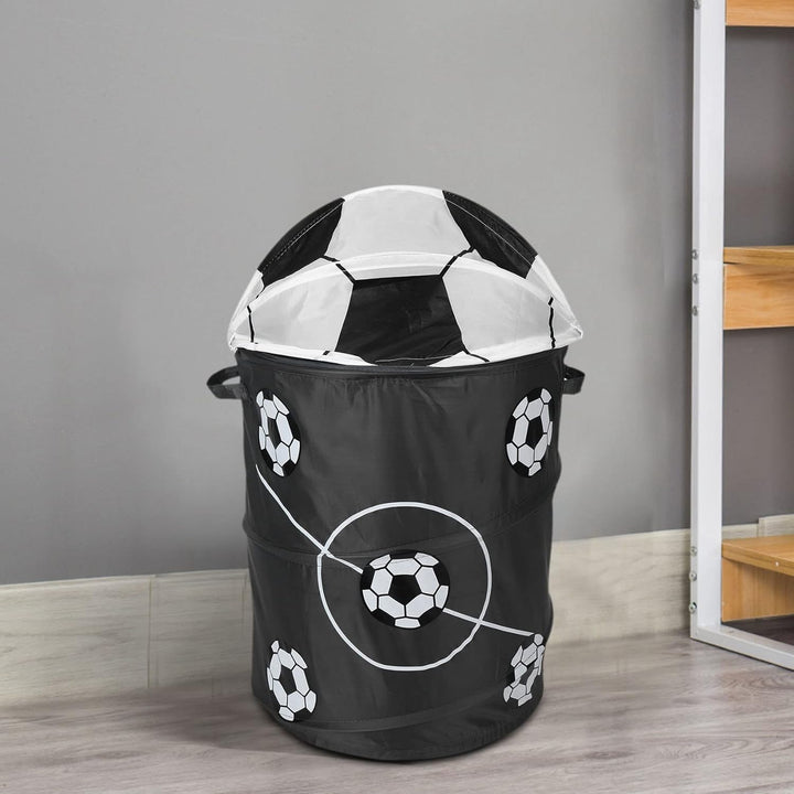 Fussball Faltbarer Wäschekorb, Polyester Tuch Lagerung für Spielzeug und Kleidung
